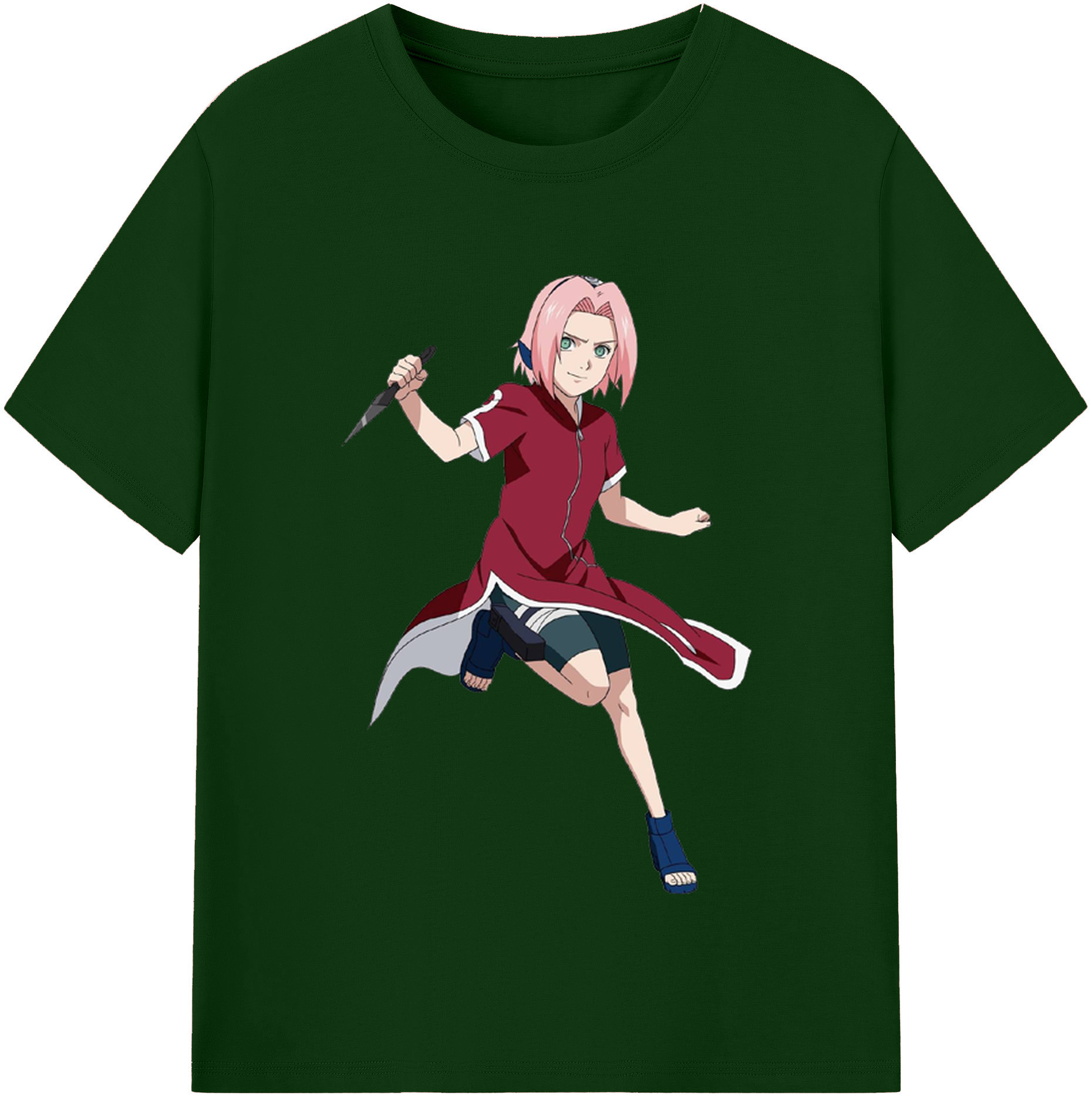 （画像用） NARUTO -ナルト- 春野サクラ Haruno Sakura 綿100％半袖Tシャツ（フロントプリント）